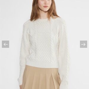Aritzia Sunday Best Lima Cream Textured Cable Knit Sweater